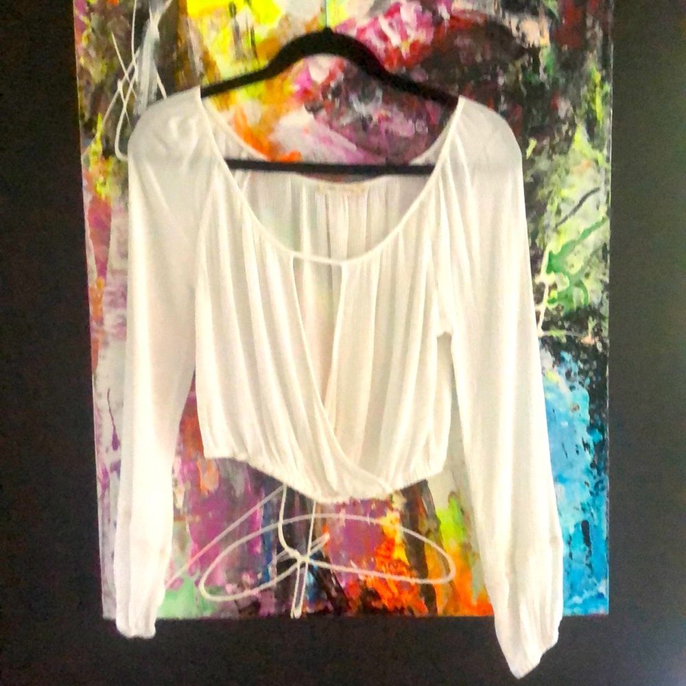 Cream crepe top